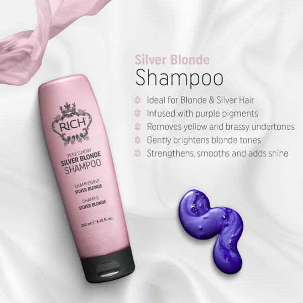 RICH Silver Blonde Shampoo 250 ml - Image 2