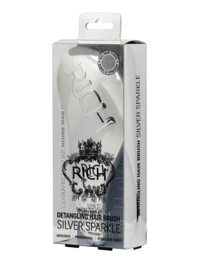 RICH Detangling Hairbrush – Silver Sparkle