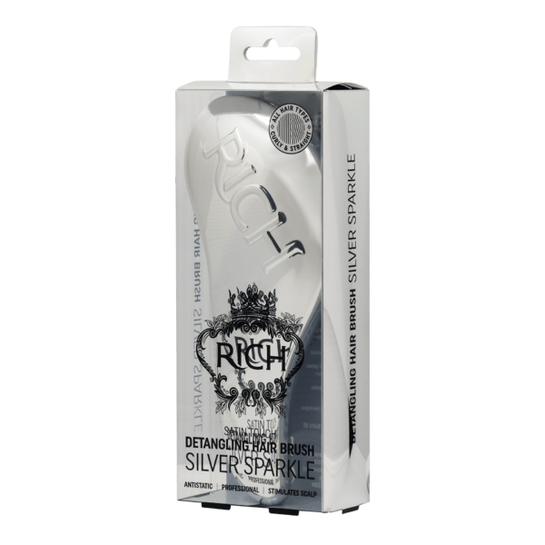 RICH Detangling Hairbrush - Silver Sparkle